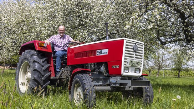 Der Steyr 650 ist Urs Schärs Traumtraktor.  (Bild: «die grüne» / Gian Vaitl)