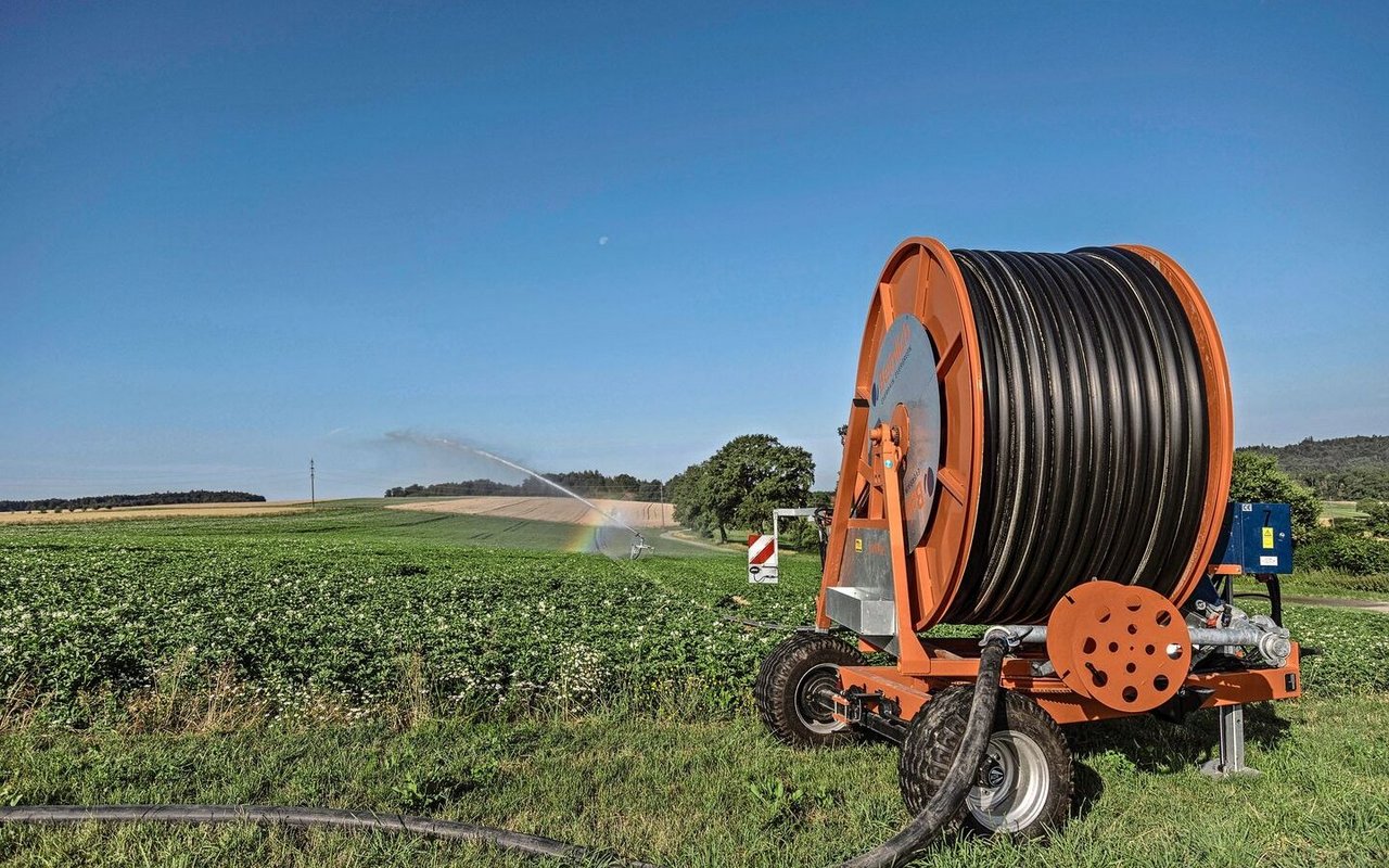In Kleinguschelmuth FR baut David Perler Saat- und Industriekartoffeln an. Die Bewässerung sichert ihm den Ertrag.