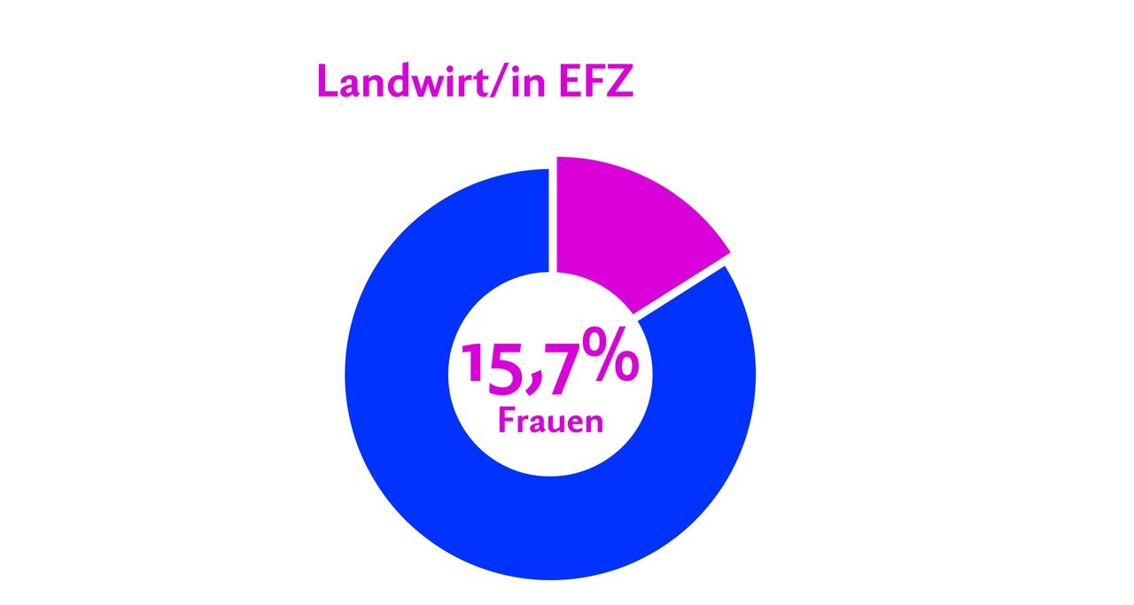 2018 haben 1060 Personen die Landwirte-Lehre EFZ abgeschlossen, davon 894 Männer und 166 Frauen.  Quelle: BfS